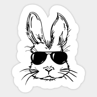 Bunny Face With Sunglasses For Boys Men Kids Easter Shirt Sticker